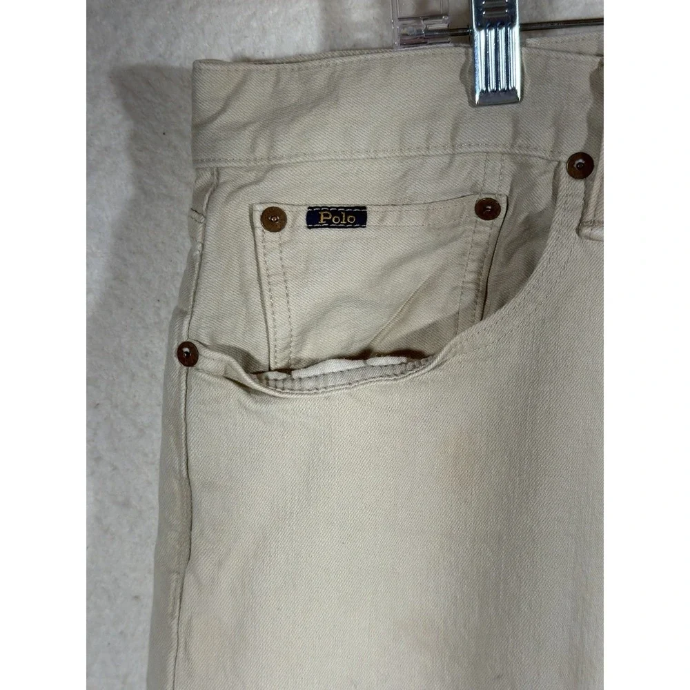 Polo Ralph Lauren Classic Fit Jeans Mens 36x30 Beige Y2K Workwear Dadcore